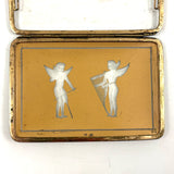 Wings and Strings, Striking Art Deco Etched and Gilded Cigarette Case