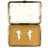 Wings and Strings, Striking Art Deco Etched and Gilded Cigarette Case