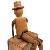 Sweet Old Jig Figure in Hat with Very Short Arms and Very Long Legs