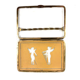Wings and Strings, Striking Art Deco Etched and Gilded Cigarette Case