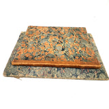 Pair of Very Lovely 19th Century Hand-marbled Ledgers, One with Alphabet Tabs, One Largely Blank