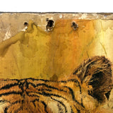 Willie Jinks c. 1980s Painting of House, Man and Bird on Found Chipboard