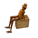 Sweet Old Jig Figure in Hat with Very Short Arms and Very Long Legs