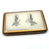 Wings and Strings, Striking Art Deco Etched and Gilded Cigarette Case