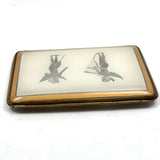 Wings and Strings, Striking Art Deco Etched and Gilded Cigarette Case