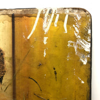 Willie Jinks c. 1980s Painting of House, Man and Bird on Found Chipboard