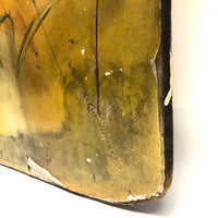 Willie Jinks c. 1980s Painting of House, Man and Bird on Found Chipboard