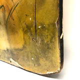 Willie Jinks c. 1980s Painting of House, Man and Bird on Found Chipboard