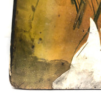 Willie Jinks c. 1980s Painting of House, Man and Bird on Found Chipboard