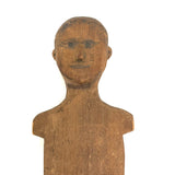 Antique Carved Jig Figure with Wonderful Graphite Drawn Face, Never Any Arms, and Dainty Boots!