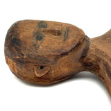 Antique Carved Jig Figure with Wonderful Graphite Drawn Face, Never Any Arms, and Dainty Boots!