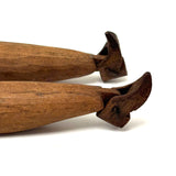 Antique Carved Jig Figure with Wonderful Graphite Drawn Face, Never Any Arms, and Dainty Boots!