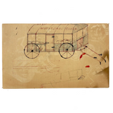 Hen, Rooster, Uncle Dan's Cabin on Reverse: Wonderful 1907 D.B Webber Ink and Graphite Drawing