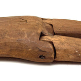 Antique Carved Jig Figure with Wonderful Graphite Drawn Face, Never Any Arms, and Dainty Boots!