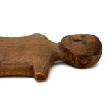 Antique Carved Jig Figure with Wonderful Graphite Drawn Face, Never Any Arms, and Dainty Boots!