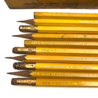 Yellow and More Yellow: Perfectly Sharpened Mixed Lot of Drawing Pencils in Compton Box
