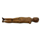 Antique Carved Jig Figure with Wonderful Graphite Drawn Face, Never Any Arms, and Dainty Boots!