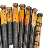Gang of Painted Folk Art Clothes Pin People with Monogrammed Backs