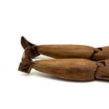 Antique Carved Jig Figure with Wonderful Graphite Drawn Face, Never Any Arms, and Dainty Boots!