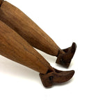 Antique Carved Jig Figure with Wonderful Graphite Drawn Face, Never Any Arms, and Dainty Boots!