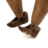 Antique Carved Jig Figure with Wonderful Graphite Drawn Face, Never Any Arms, and Dainty Boots!