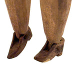 Antique Carved Jig Figure with Wonderful Graphite Drawn Face, Never Any Arms, and Dainty Boots!