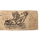 19th C. Calligraphic Ink Drawing of "The Dragon" on Laid Paper