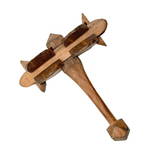 Lovely Antique Folk Art Interlocking Bits Whimsy Rattle with Gentle Rattle and Faceted Handle