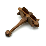 Lovely Antique Folk Art Interlocking Bits Whimsy Rattle with Gentle Rattle and Faceted Handle