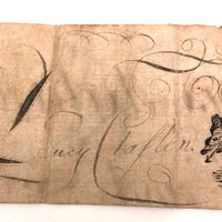 19th C. Calligraphic Ink Drawing of "The Dragon" on Laid Paper