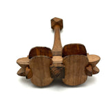 Lovely Antique Folk Art Interlocking Bits Whimsy Rattle with Gentle Rattle and Faceted Handle
