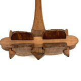Lovely Antique Folk Art Interlocking Bits Whimsy Rattle with Gentle Rattle and Faceted Handle