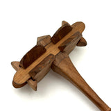 Lovely Antique Folk Art Interlocking Bits Whimsy Rattle with Gentle Rattle and Faceted Handle