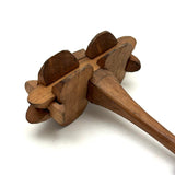 Lovely Antique Folk Art Interlocking Bits Whimsy Rattle with Gentle Rattle and Faceted Handle