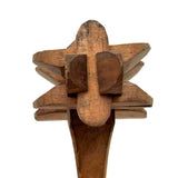 Lovely Antique Folk Art Interlocking Bits Whimsy Rattle with Gentle Rattle and Faceted Handle