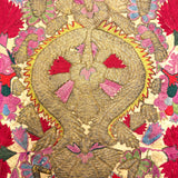 Elaborately Hand-Embroidered Panel with Metallic Thread, Presumed Antique Greek Ottoman (Epirus)