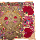 Elaborately Hand-Embroidered Panel with Metallic Thread, Presumed Antique Greek Ottoman (Epirus)