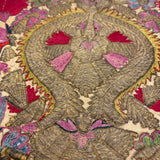 Elaborately Hand-Embroidered Panel with Metallic Thread, Presumed Antique Greek Ottoman (Epirus)