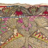 Elaborately Hand-Embroidered Panel with Metallic Thread, Presumed Antique Greek Ottoman (Epirus)