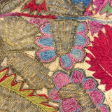 Elaborately Hand-Embroidered Panel with Metallic Thread, Presumed Antique Greek Ottoman (Epirus)