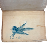 Walter Easton's Most Wonderful Mid 19th Century Handmade Booklet of Naive Graphite and Watercolor Drawings