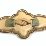 1893 Whitehead and Hoag Fraternal Shaking Hands Pin Back Badge