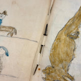 Walter Easton's Most Wonderful Mid 19th Century Handmade Booklet of Naive Graphite and Watercolor Drawings