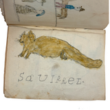 Walter Easton's Most Wonderful Mid 19th Century Handmade Booklet of Naive Graphite and Watercolor Drawings