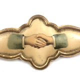 1893 Whitehead and Hoag Fraternal Shaking Hands Pin Back Badge