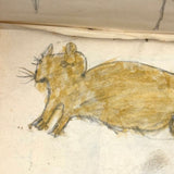 Walter Easton's Most Wonderful Mid 19th Century Handmade Booklet of Naive Graphite and Watercolor Drawings