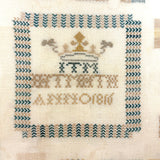 Very Fine Antique Dutch Silk on Linen Darning Sampler with Golden Threads, 1816, Professionally Framed as Found