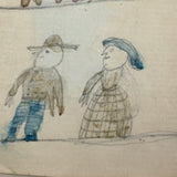 Walter Easton's Most Wonderful Mid 19th Century Handmade Booklet of Naive Graphite and Watercolor Drawings