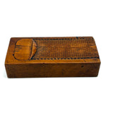 SOLD Gorgeous c. 1870s Very Finely Carved Slide Lid, Three Compartment Box of One Piece of Wood, British