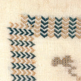 Very Fine Antique Dutch Silk on Linen Darning Sampler with Golden Threads, 1816, Professionally Framed as Found